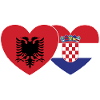 Albanie Croatie Drapeau Coeur