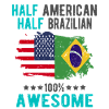 Half American, half Brazilian