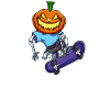 Pumpkin Skeleton Skater