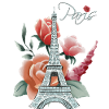 Eiffel Tower-Roses-Love-Paris-French-Love-Fra
