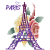 Eiffel Tower-Roses-Paris-Heart-France-Souvenir-fr