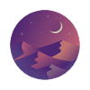 Night desert landscape