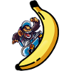 Skater Monkey with Banana Skateboard