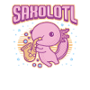 Saxolotl, axolotl plays saxophone.