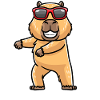 Capybara dancing with sunglasses capybara