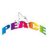 Peace mit Taube Regenbogenfarben
