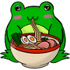 Kawaii frog with ramen
