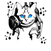 DJ chat avec écouteurs