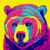 Colourful grizzly