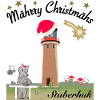 Weihnachten Leuchtturm Staberhuk, kultiger Wolf