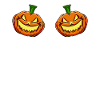 Two scary pumpkins Halloween