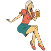 Frau mit Bier
