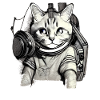 DJ Cat with Blue Eyes