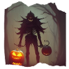 Halloween ghost with pumpkin
