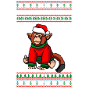 Singe avec pull Moche Noël