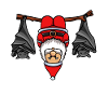 Merry Christmas Weihnachtsmann Fledermaus