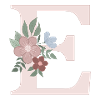 Letter E with flower pink