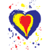 Romanian flag colors - heart shaped