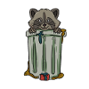 In a garbage can raccoon