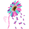 Thyriod Cancer Awareness Sunflower