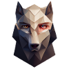 Geometrischer Wolfkopf Polygon niedrig Poly