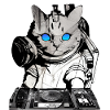 DJ cat with mixer