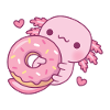 Cute Axolotl Hugging Donut