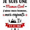 Maman cool ski, skieuse