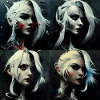 Futuristic Girl white hair Collage