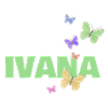 First name Ivana with butterflies