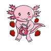 Kawaii Axolotl Jordbær Mælk Milkshake Anime