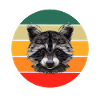 Retro Trash Panda Waschbär
