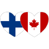 Finland Canada Flag Heart