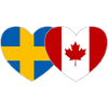 Sweden Canada Flag Heart