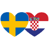 Sweden Croatia Flag Heart
