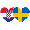 Croatie Suède Flag Coeur