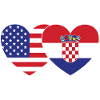 USA Croatia Flag Heart