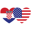 Croatia USA Flag Heart