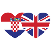 Croatia England Flag Heart