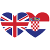 England Croatia Flag Heart