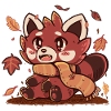 Fallen Leaves Red Panda