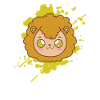 Lion dans un animal japonais de style kawaii