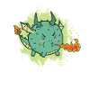 fat kawaii dragon spits fire