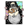 Astronaut plays guitar in space