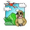 Sloth with Quadcopter - Drone Motif
