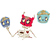 monster,skull,Mexican mask, flowers,