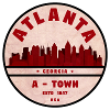 Atlanta Skyline A Town Badge