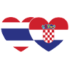 Thailand Croatia Flag Heart