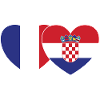 France Croatia Flag Heart