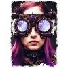 Futuristic woman with sunglasses
